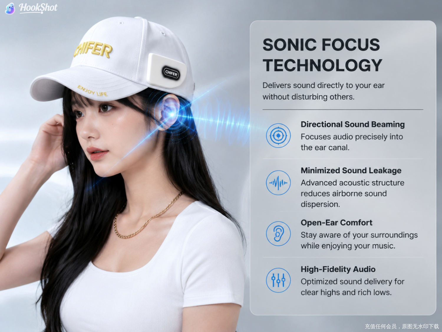 CHIFER Smart Audio Caps--white